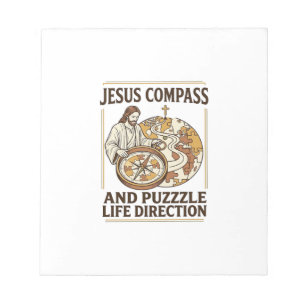 Bloco De Notas Bússola de Jesus e Puzzle Direção da Vida Jesus Co