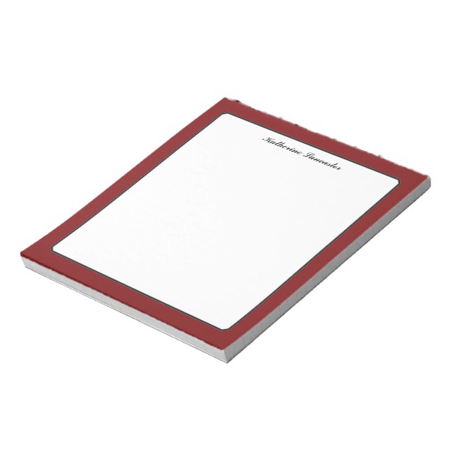 Bloco De Notas Butterfly Love | Borda Vermelha Cor Sólida 1 (Invertido)