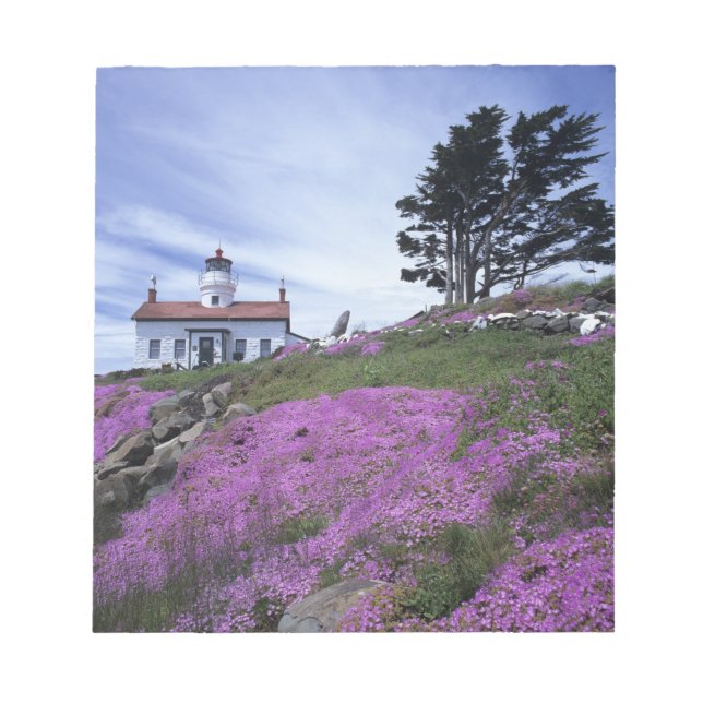 Bloco De Notas CA, Crescent City, Farol de Battery Point com (Frente)