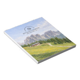 Bloco De Notas Cabana Alpina nos Dolomitas Aquarela Paisagem Natu