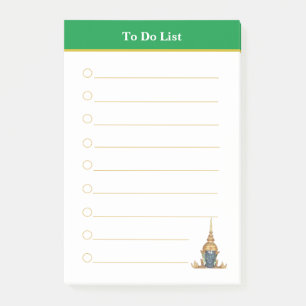 Bloco De Notas Cabeça de Buda & Lista de Tarefas com Cabeçalho Ve