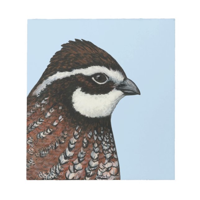 Bloco De Notas Cabeça de Codorna Bobwhite (Frente)