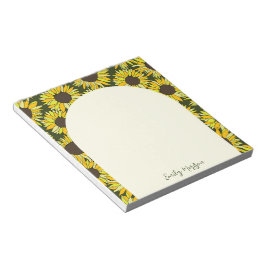 Bloco De Notas cabeça de girassol flor de verão