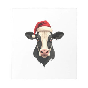 Bloco De Notas Cabeça de Vaca de Natal Vintage com Chapéu de Papa