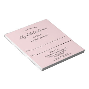 Bloco De Notas Cabelereiro Rosa e Preto Sua Próxima Consulta