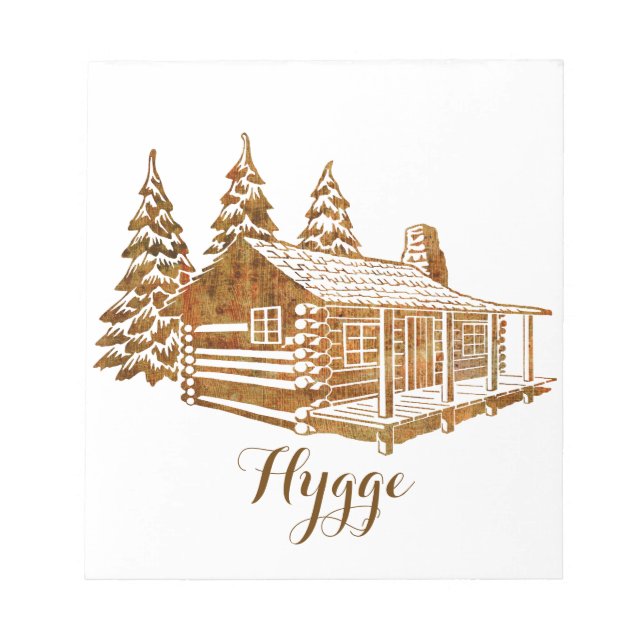 Bloco De Notas Cabine de Log Cozy - Higge ou seu próprio texto (Frente)
