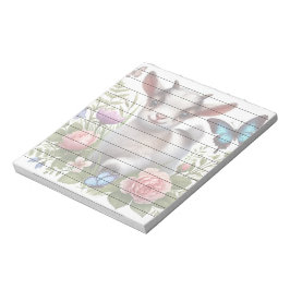 Bloco De Notas Cabra-bebê com borboletas e flores coloridas