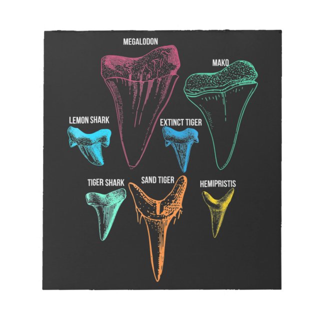 Bloco De Notas Caça aos dentes de tubarão - Presentes de tubarão  (Frente)