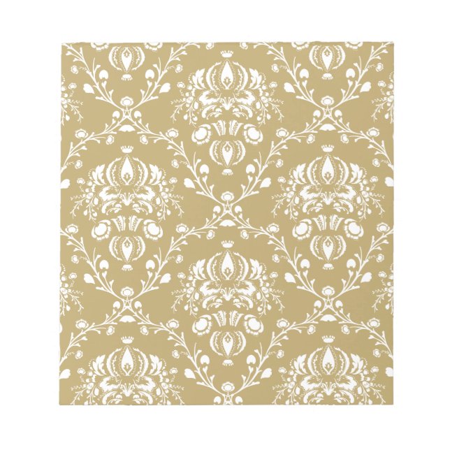Bloco De Notas Cacau e Cream Damask (Frente)