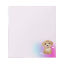 Bloco de Notas Cachorrinho Fofo com fundo de cor s