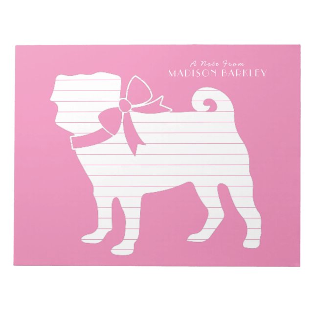 Bloco de Notas Cachorrinho Pug (Frente)