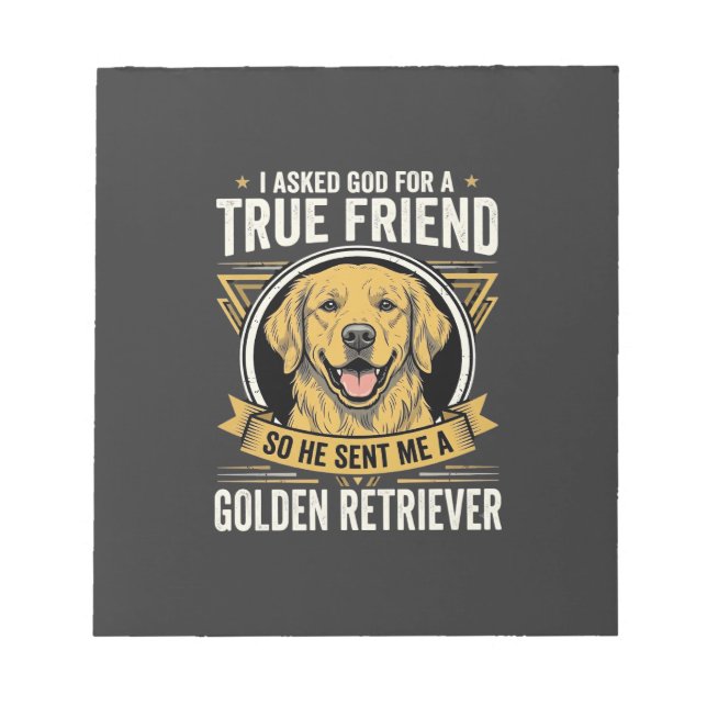 Bloco De Notas Cachorro Amigo Verdadeiro Retriever Dourado (Frente)