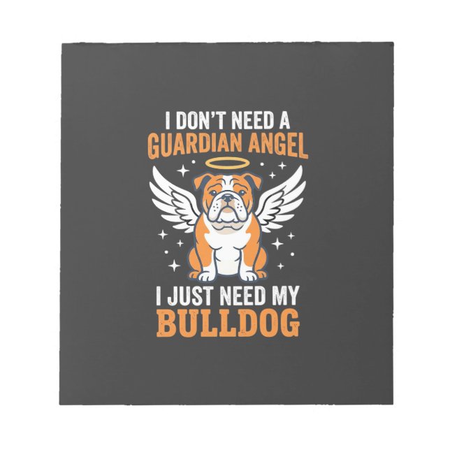 Bloco De Notas Cachorro Anjo da Guarda Bulldog (Frente)