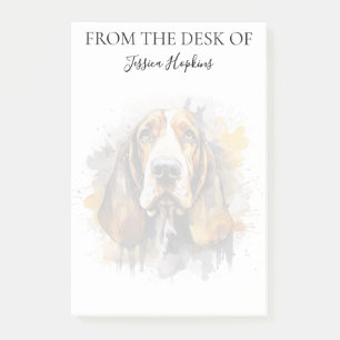 Bloco De Notas Cachorro Apaixonado por Basset Hound Monogramado