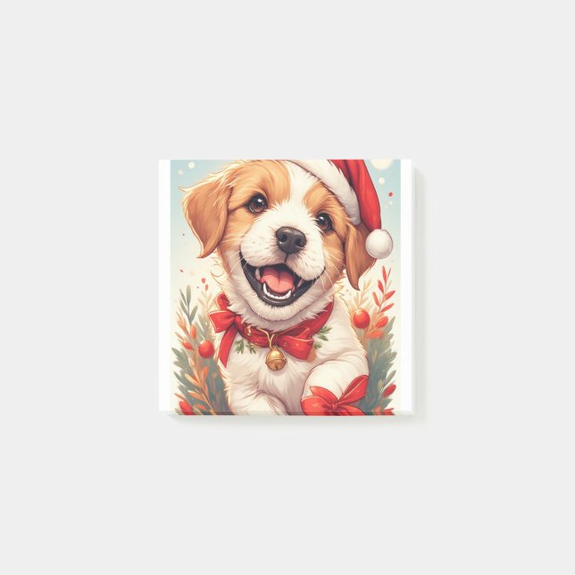 Bloco De Notas Cachorro Branco Marrom Adorável  (Frente)