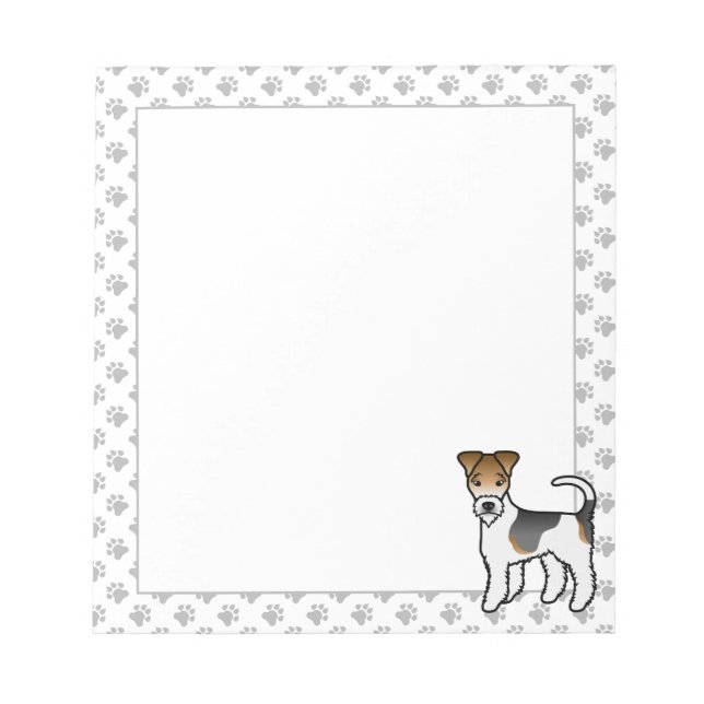 Bloco De Notas Cachorro Cartoon Cute Fox Terrier de Arame Tricolo (Frente)