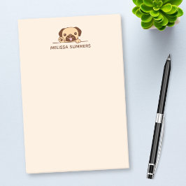Bloco De Notas Cachorro Cheio Purgando acima do nome personalizad