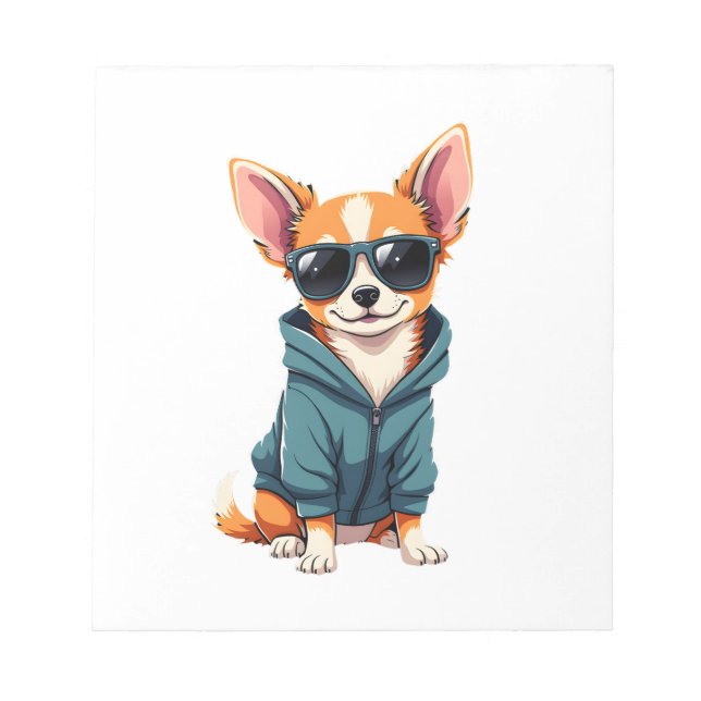 Bloco De Notas Cachorro Chihuahua Engraçado Facilmente Distraído  (Frente)