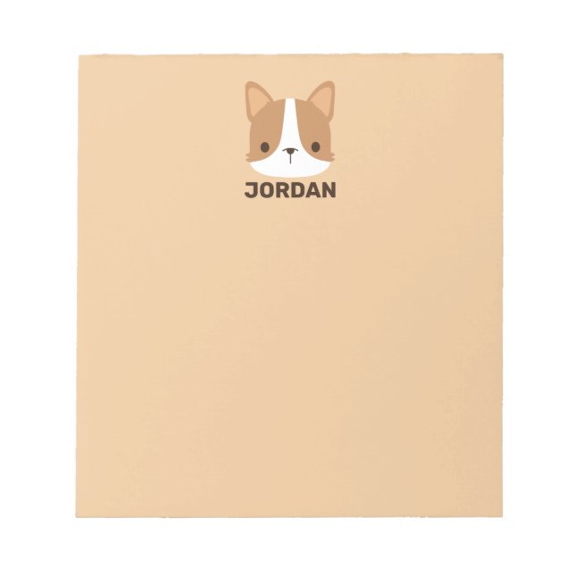 Bloco De Notas Cachorro Corgi Corgento com Nome Personalizado (Frente)