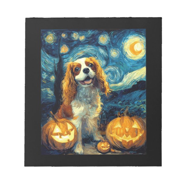 Bloco De Notas Cachorro Cute Cavalier King Charles Spaniel Hallow (Frente)