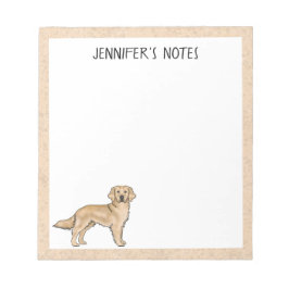 Bloco De Notas Cachorro Cute Golden Retriever Amarelo Com Nome Pe
