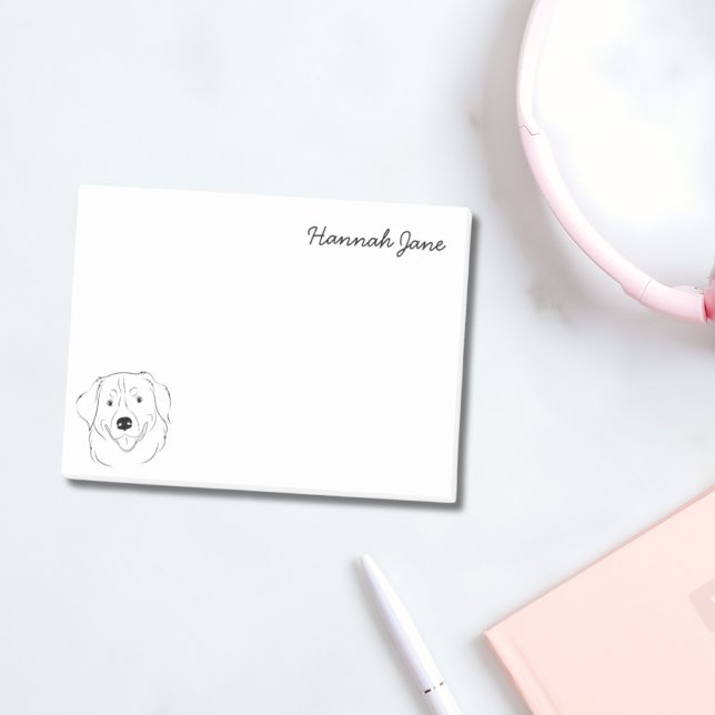 Bloco De Notas Cachorro da Montanha Bernese Preto e Branco Person (Bernese Mountain Dog Black & White Personalized Post-it Notes)