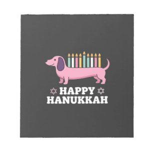 Bloco De Notas Cachorro Dachshund Feliz Hanukkah