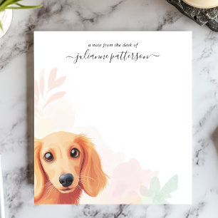 Bloco De Notas Cachorro Dachshund Fofo de Cabelo Comprido Nome Pe