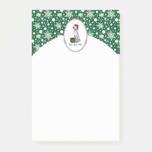 Bloco De Notas Cachorro Dalmaciano de Santa Hat de Natal (preto 1