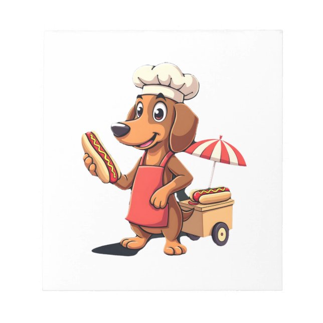 Bloco De Notas Cachorro Dáxshund Engraçado Sanduíche Salsicha Cac (Frente)