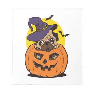 Bloco De Notas Cachorro de Abóbora de Halloween, Cachorro de Hall