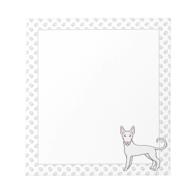 Bloco De Notas Cachorro de desenho animado Ibizan Hound de Cabelo (Frente)