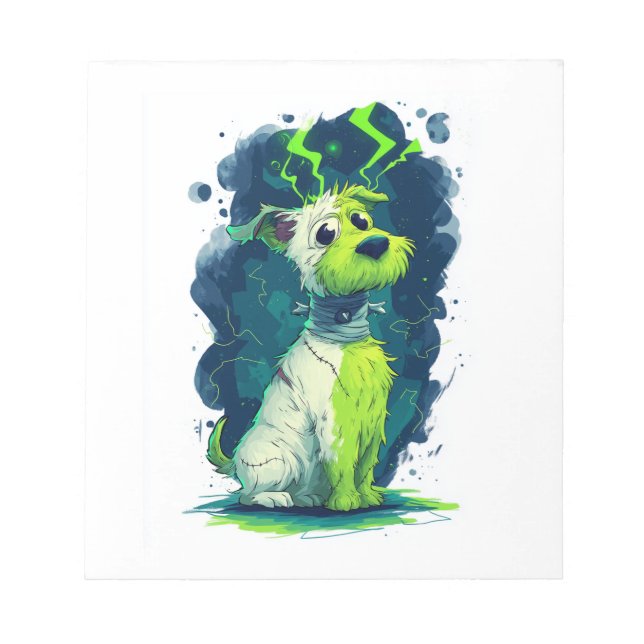 Bloco De Notas Cachorro de Halloween Bonito Mutante (Frente)