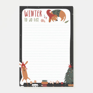 Bloco De Notas Cachorro de Natal bonito e lista de Natal a Fazer