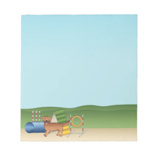 Bloco De Notas Cachorro De Retriever De Ouro Vermelho Com Equipam