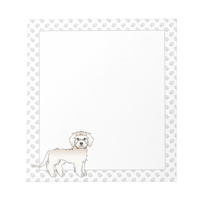 Bloco De Notas Cachorro Desenho Animado Cream Mini Goldendoodle & (Frente)
