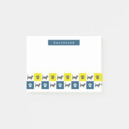 Bloco De Notas Cachorro e Pata Amarelo e Azul