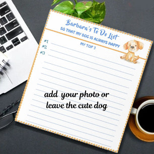 Bloco De Notas Cachorro Feliz ou Foto Personalizada para Fazer Pl