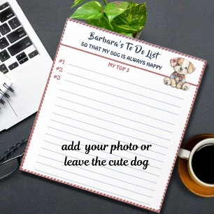 Bloco De Notas Cachorro Feliz ou Foto Personalizada para Fazer Pl