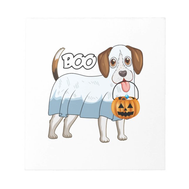 Bloco De Notas Cachorro Ghost Beagle Halloween (Frente)