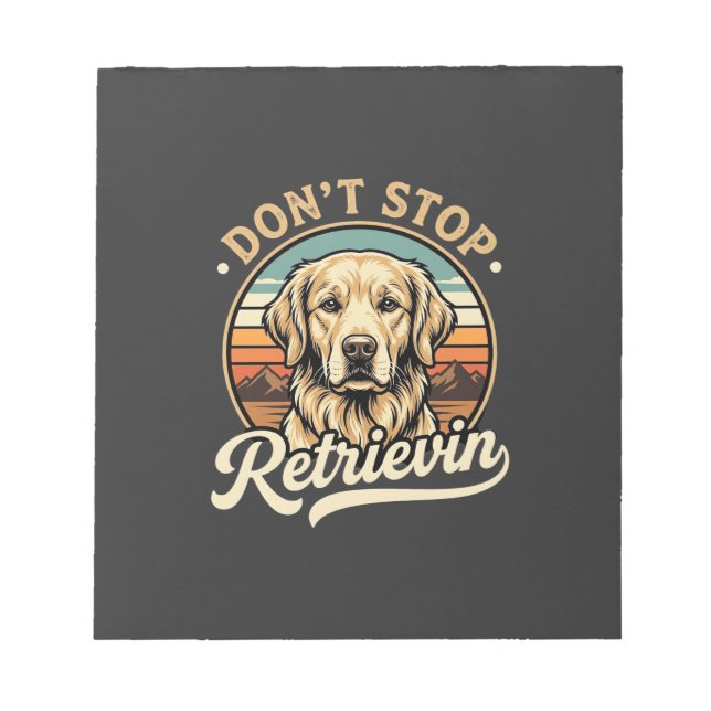 Bloco De Notas Cachorro Golden Retriever Não Para de Recuperar (Frente)