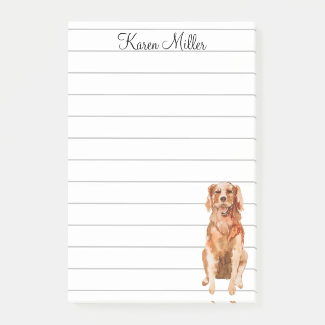 Bloco De Notas Cachorro Golden Retriever Personalizado Fofo  (Frente)