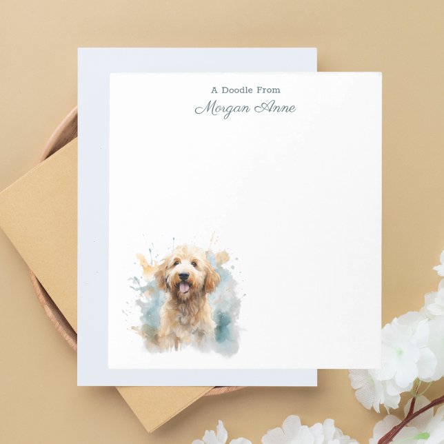 Bloco De Notas Cachorro Goldendoodle Fofo e Elegante Moderno e Te (Criador carregado)