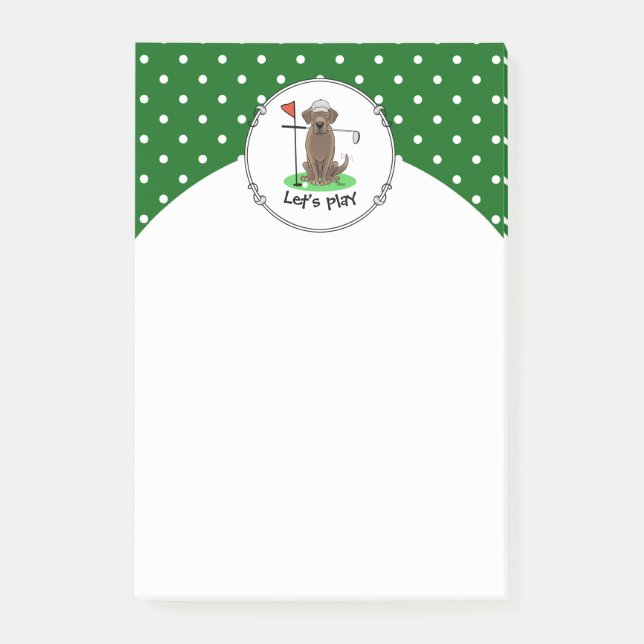 Bloco De Notas Cachorro Labrador de Chocolate Golf - Cachorro de  (Frente)