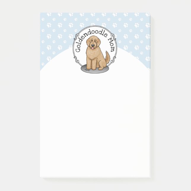 Bloco De Notas Cachorro Mãe Doodle Mãe (ouro vermelha) Cachorro M (Frente)