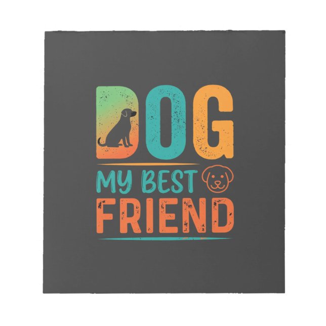 Bloco De Notas Cachorro Meu Melhor Amigo Design Retro (Frente)
