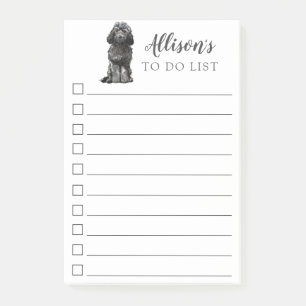 Bloco De Notas Cachorro Negro Personalizado Para Fazer Lista