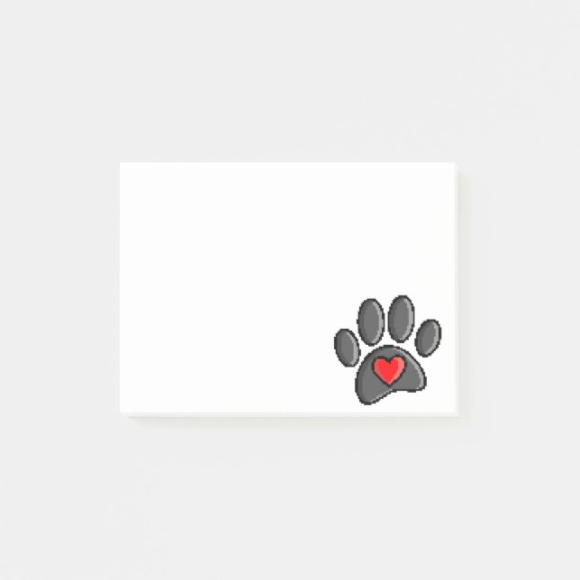 Bloco De Notas Cachorro Pata Arte Pixel 8 Bits Jogo de Vídeo Retr (Frente)