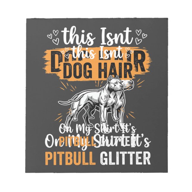 Bloco De Notas Cachorro Pitbull Cabelo Brilho Cachorro Engraçado (Frente)