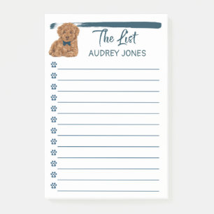 Bloco De Notas Cachorro Poodle com a Lista de Tarefas Pendentes d